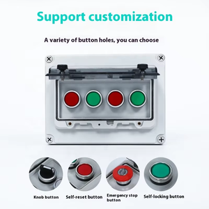 Caja DE CONTROL DE ABS impermeable para exteriores IP66 con 4 agujeros y interruptor de botón de inicio de reinicio automático Caja de instrumentos electrónicos de emergencia