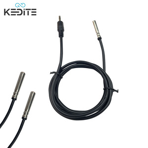 Sensor de temperatura Digital DS18B20 de alta precisión, enchufe de 3,5mm, carcasa cilíndrica de acero inoxidable 18b20