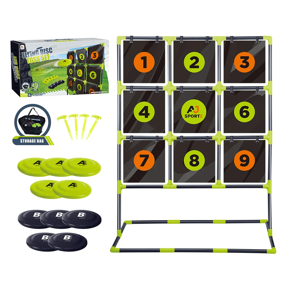 Kids Adult 10 inch Flying Disc Toss Game set with Storage Bag 10 Flying Disc Youth Outdoor Backyard Game