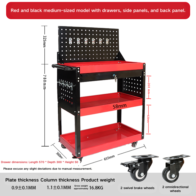 medium-sized model with drawers, sidepanels, and back panel.