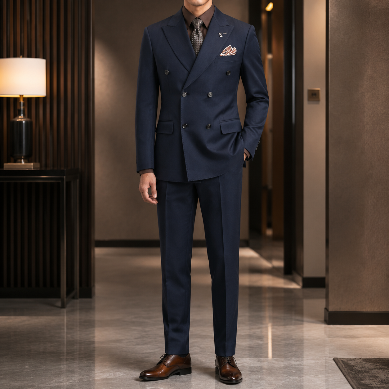 8068-T Bleu foncé (costume + pantalon)