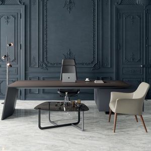 Escritorio de oficina clásico con cajón Rectangular, escritorio de ordenador moderno, material de superficie sólida - Product Image 5