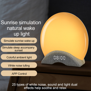 LEDナイトライト付きスマートホワイトノイズマシン25リラックスした音と8つのリズムモードサンライズウェイクアップライト睡眠用 - Product Image 2