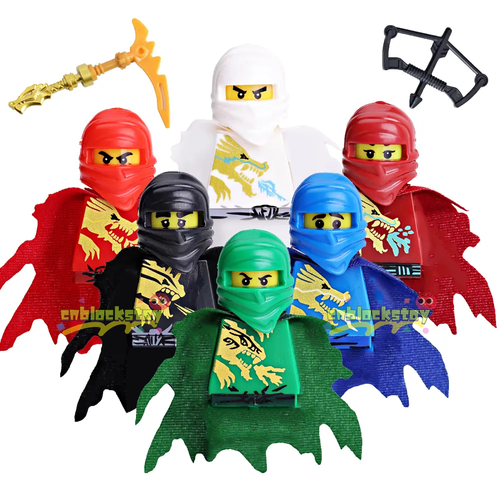 Ninja con Weaspon Cole Lloyd Jay Kai Nya Zane Mini elemento di costruzione Action Figure di plastica assemblare giocattolo per bambini EG181-EG186