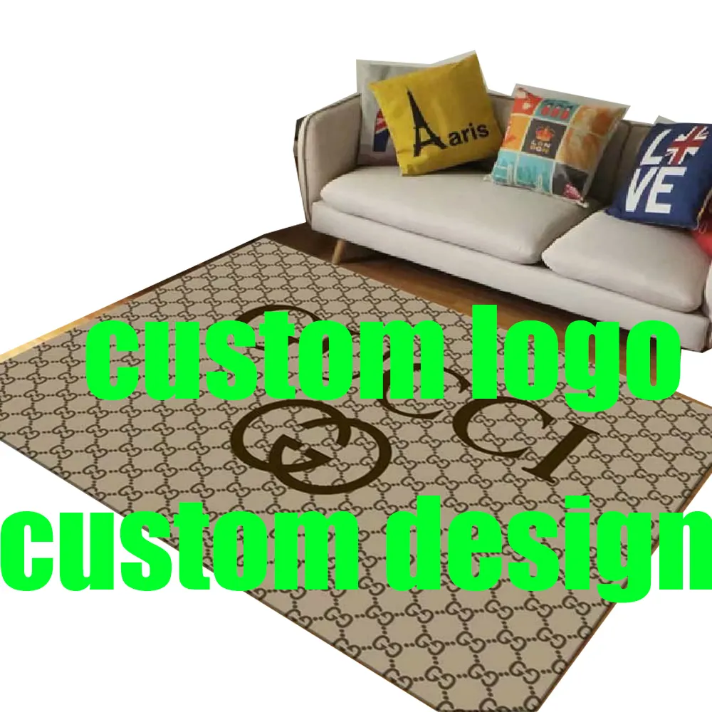 Alfombras personalizadas con estampado de logotipo de marca famosa, alfombras 3d para sala de estar, gran lujo, en venta