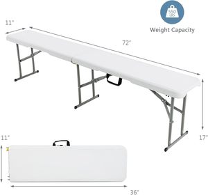 HDPE gấp bàn và ghế cho 8 người với Non-Slip Foot <span class=keywords><strong>Mat</strong></span> 6 feet <span class=keywords><strong>x</strong></span>ách tay đa chức năng gấp nửa bảng - Product Image 3