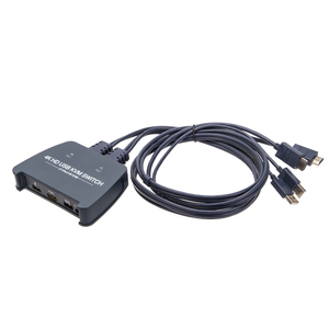 VCOM Cable USB HDMI incorporado 4K HDMI Interruptor KVM con botón externo para monitor Teclado Ratón - Product Image 5
