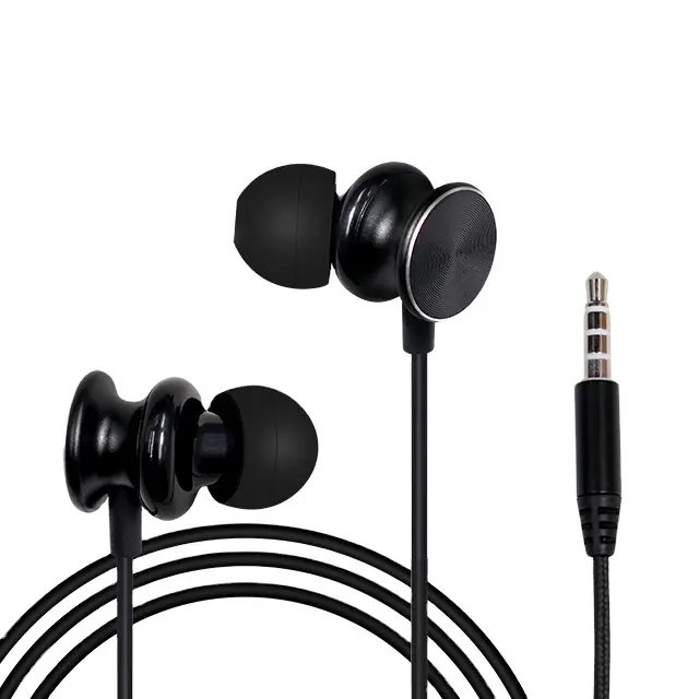 नि: शुल्क नमूने के साथ वायर्ड हेड फोन्स माइक्रोफोन जैक 3.5mm हेडसेट में-कान धातु ईरफ़ोन earbuds