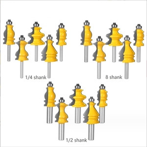 5 adet kol dayama bıçak seti 1/4 kolu 8 kolu 1/2 kolu ağaç İşleme freze kesicisi - Product Image 4