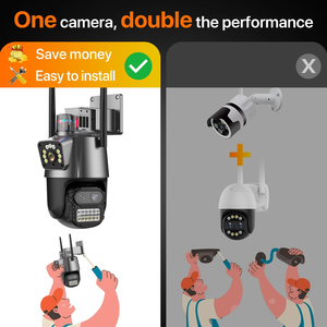 Ikevision Triple Lens 8x Optical Zoom CCTV <strong>Camera</strong> 9MP Wireless Home Security Network <strong>IPC</strong> With Visible and Audiable Alarm Light - Product Image 4