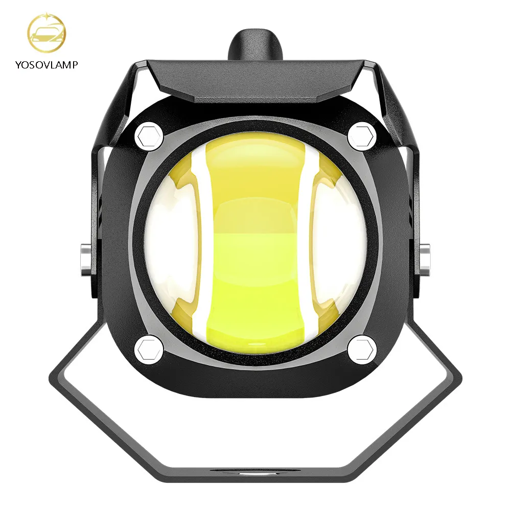 Yosovlamp motosiklet led spot uzak ve yakın ışık LED farlar yüksek parlaklık sis farları beyaz ve sarı iki renkli