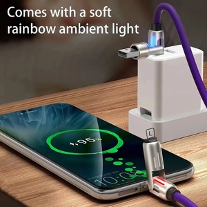 1m 1.5m fabrika 4-in-1 RGB LED ışık hızlı PD iyi fiyat aydınlık araba oyun çinko alaşım güç kalın USB hızlı şarj kablosu - Product Image 4