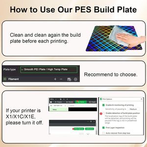 Bambu phòng thí nghiệm 3D máy in nền tảng 257x257mm mịn cầu vồng tấm cho X1/X1C/x1e/p1p/P1S/A1 linh hoạt PES xây dựng tấm - Product Image 5