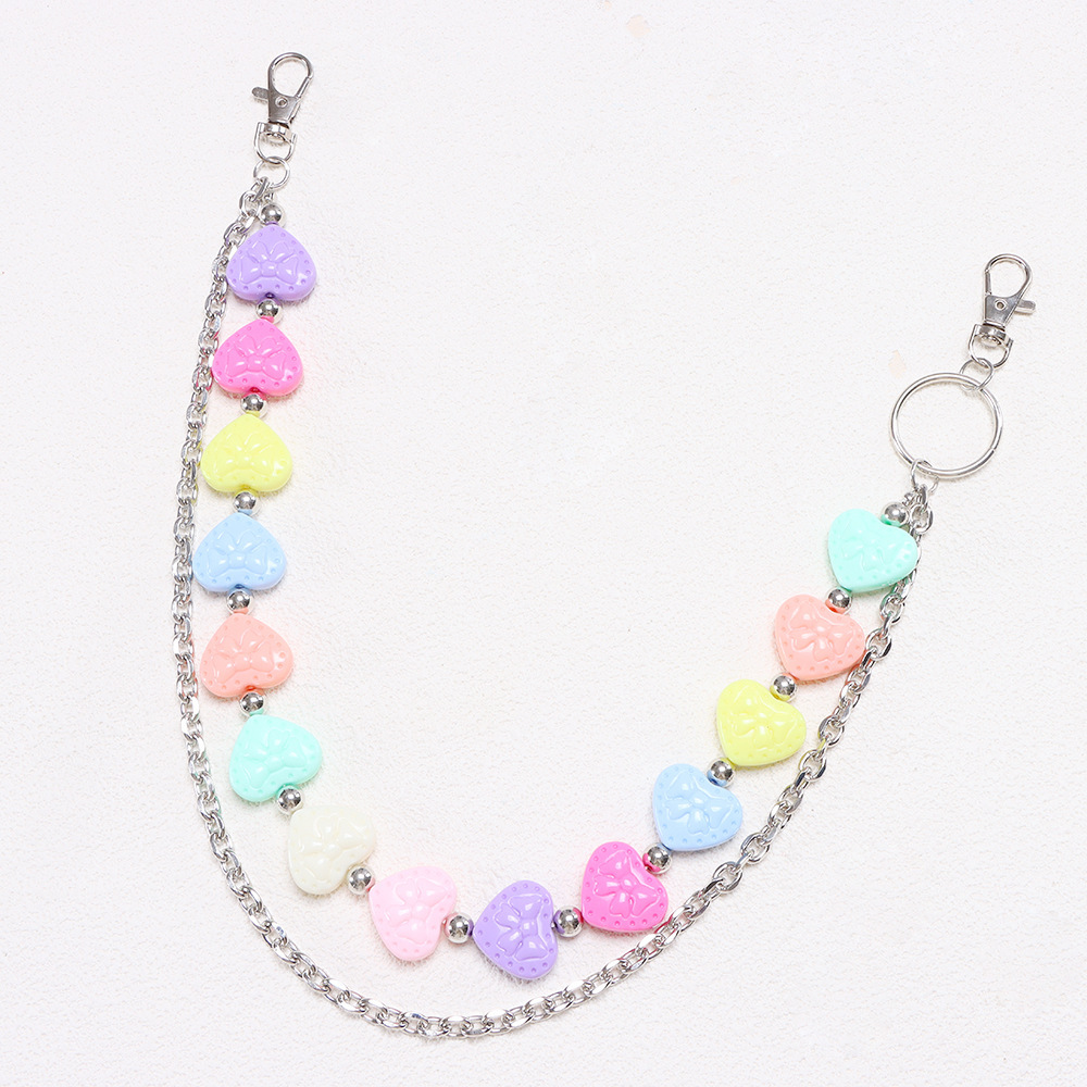 Heart-shaped double-layered trouser chain