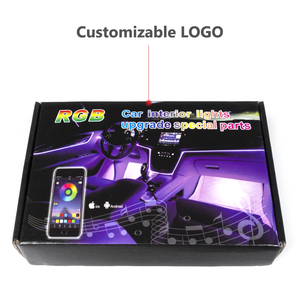 Araba LED iç şerit ışıkları renkli RGB ortam aydınlatma kitleri 64 renk 5 in 1 ile 6m Fiber led ışık tasarım - Product Image 6