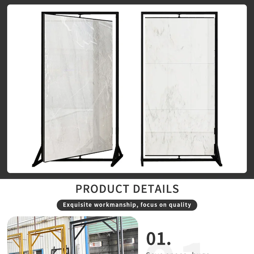 Tsianfan Metal Rotatable Slab Porcelain Sintered Stone Stand Sample Marble Quartz Granite Panel Rock Large Tile Display Rack