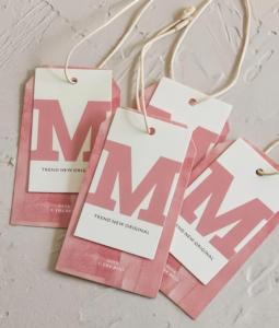 Hot Selling Pink Coated Paper Womens Clothing <strong>Tags</strong> Hang <strong>Tag</strong> <strong>Strings</strong>,<strong>Custom</strong> Printed Clothing <strong>Tag</strong> Label Hangtags With Brand Name - Product Image 4