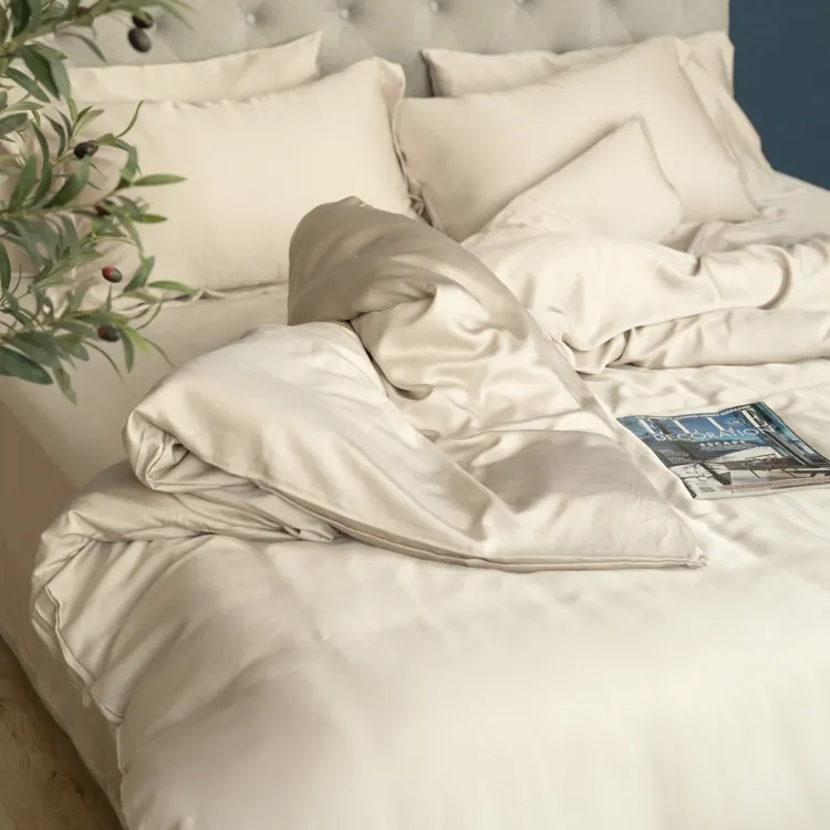 OEKO-TEX 100% Eucalyptus Lyocell Tencel Bed Sheet Set Duvet Cover Designer Brand Bedding Set 100% Tencel Bedding Sheet Set