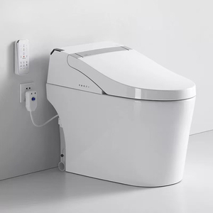 Özel otomatik gömme açık ve yakın 1.28 GPF akıllı klozet kapağı kablosuz uzaktan kumandalı LED ışık uzatılmış tuvalet - Product Image 1