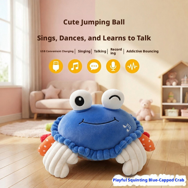 rechargeable bounce ball, blue-cap crab, usb cable