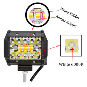 ไฟตัดหมอกสีคู่ 60W สว่างเป็นพิเศษบาร์ไฟ LED 4 นิ้วฝักไฟ LED ทํางาน Cube สําหรับรถบรรทุก - Product Image 5
