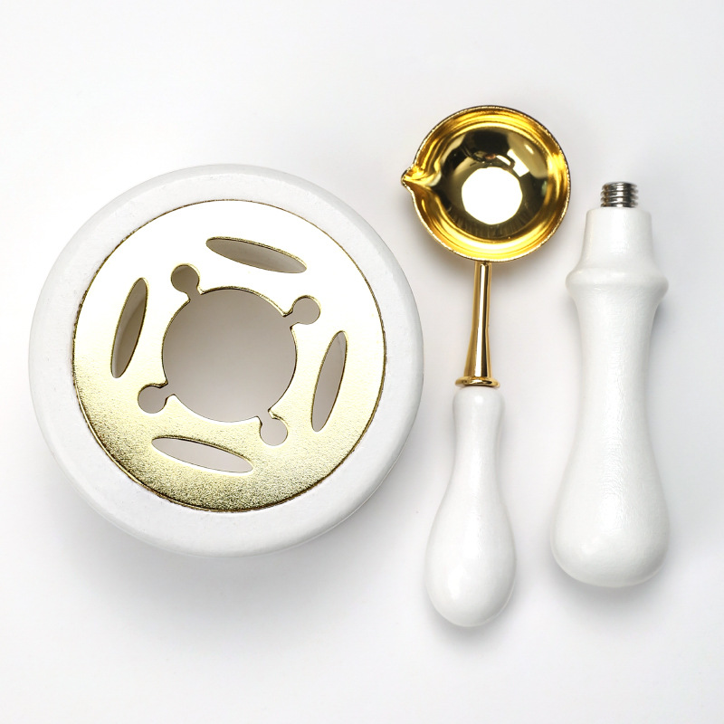 White three-piece set (wooden furnace spoon handle)