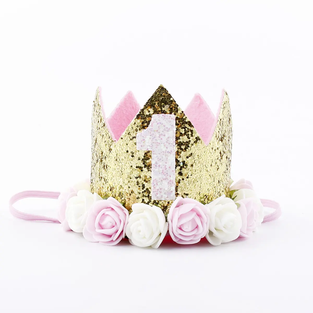 Happy Birthday Party หมวก Decor วันเกิดหมวก Princess Crown 1st 2nd 3th ปีหมายเลขเด็กทารกผมอุปกรณ์เสริม
