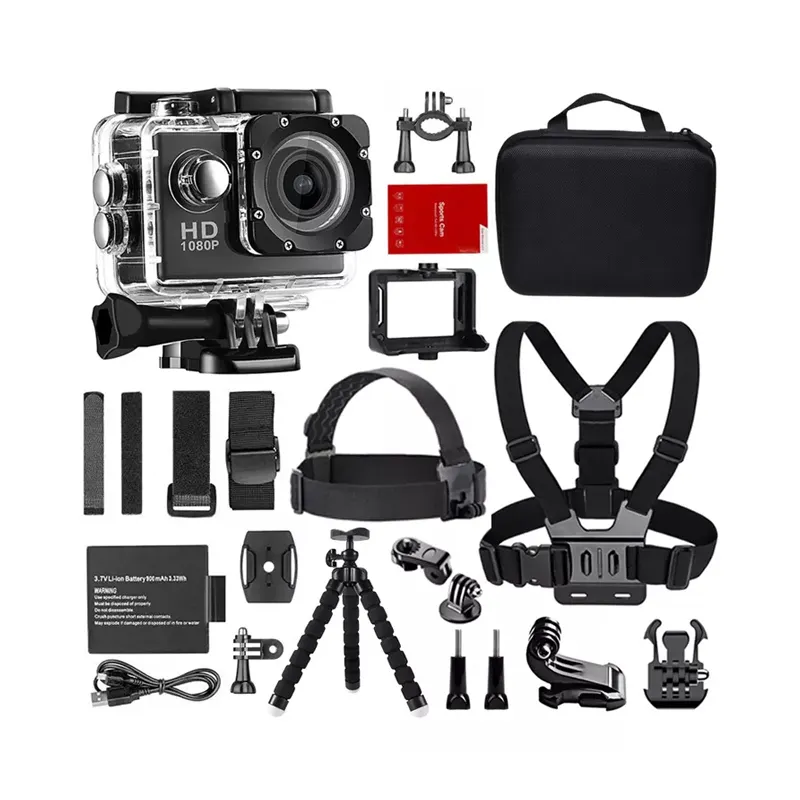 Actie Camera Motorfiets Helm Mount Hd 1080P Mini Camcorder Actie Camera Video Full Hd Met Actie Camera Accessoires Kit