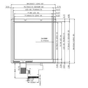 4 pollici IPS TFT LCD ST7796 SPI MCU RGB interfaccia schermo LCD quadrato ad alta luminosità con 480 Touch capacitivo * risoluzione 480 - Product Image 6