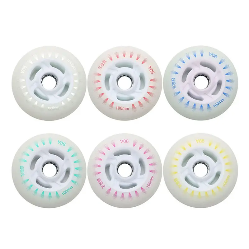 High Quality Roller Skate Shoes Flashing Wheels 90A 60/70/80mm Colorful Skating Wheels