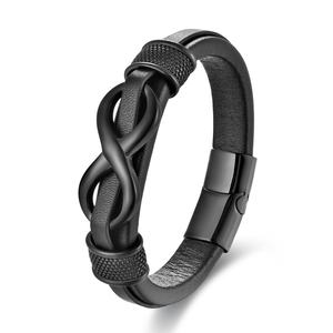 Простой кожаный браслет для мужчин, мужской браслет из воловьей кожи, оригинальный дизайн. Магнитный браслет - Product Image 3