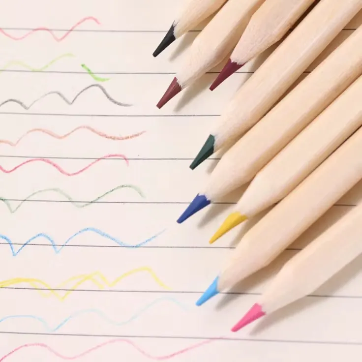 Chất lượng hàng đầu màu bút chì màu bút chì thiết lập trong giấy xi lanh hộp 12 màu sắc sơn