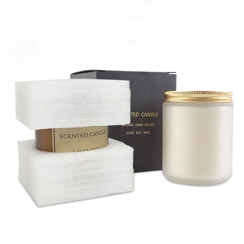 Promozione D25P candele profumate in vetro trasparente bianco opaco e marrone da 7 once a basso prezzo con confezione personalizzata per set regalo