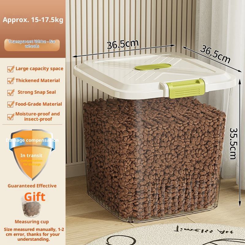 ความจุอาหารสุนัขแมวแบบใส 15-17.5กก