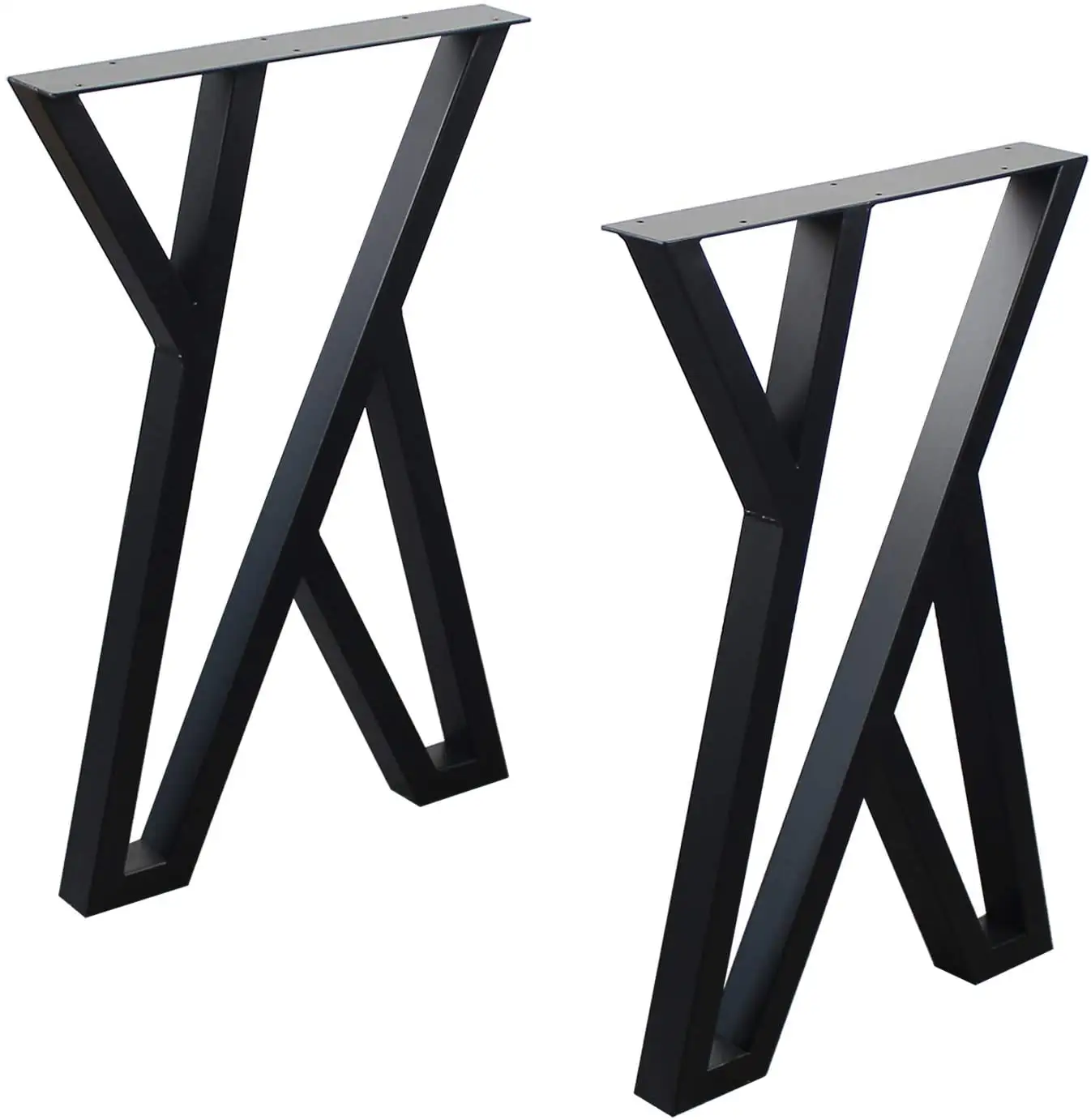 Set da 2 pezzi personalizzato nero gambe da tavolo per mobili da ufficio in metallo a forma di X
