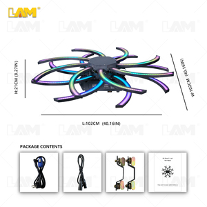 New Styles Stage Lights Double Layer Rotatable DMX Control 16 Leaves 576*0.3W <strong>LED</strong> 5050 <strong>RGB</strong> 3in1 Lamp Bead Windmill Light for DJ - Product Image 4