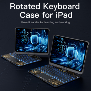 Ifacemall Rotatable Backlit Wireless Transparent <strong>Keyboard</strong> case with Multiple Functional Touchpad for 11inch iPad Pro 1/2/3/4th - Product Image 4