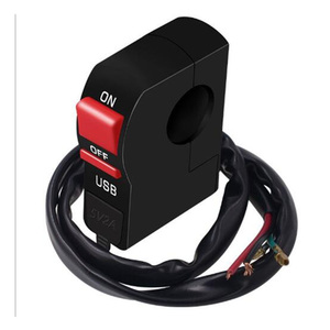 สวิตช์ไฟหน้ารถมอเตอร์ไซด์ LED 12V แบบใสติดตั้งบนมือจับรถจักรยานยนต์ที่ชาร์จโทรศัพท์ USB พร้อมสวิตช์ - Product Image 3