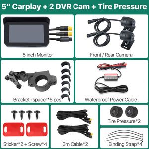 Fábrica 5 pulgadas motocicleta Carplay DVR Dash Cam 1080P Cámara impermeable pantalla portátil navegación GPS inalámbrico Android Auto - Product Image 6
