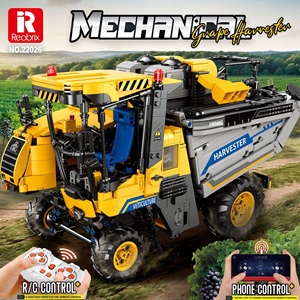 R 22026電気ビルディングブロックセット1:8スケールエンジニアリング車両リモコンハーベスタープラスチックおもちゃに対応 - Product Image 5