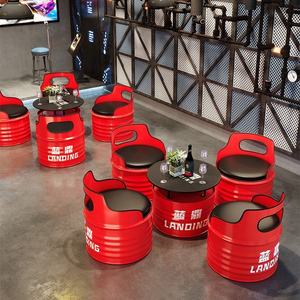 Nhà hàng đồ nội thất bàn và ghế kết hợp thùng dầu ghế sắt công nghiệp Retro cafe nhà hàng Bàn và ghế đặt - Product Image 3