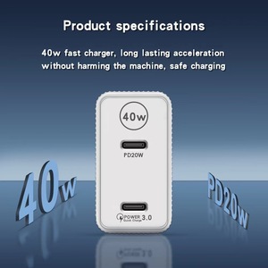PD20W ชาร์จเร็ว40W สำหรับ iPhone /huawei /sumsang ขายส่งผนังสองพอร์ต Type C - Product Image 5