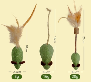 Mouse Shape Natural <strong>Catnip</strong> Cat Toys with Feather Sivervine Stick <strong>Catnip</strong> Cat Toy - Product Image 2