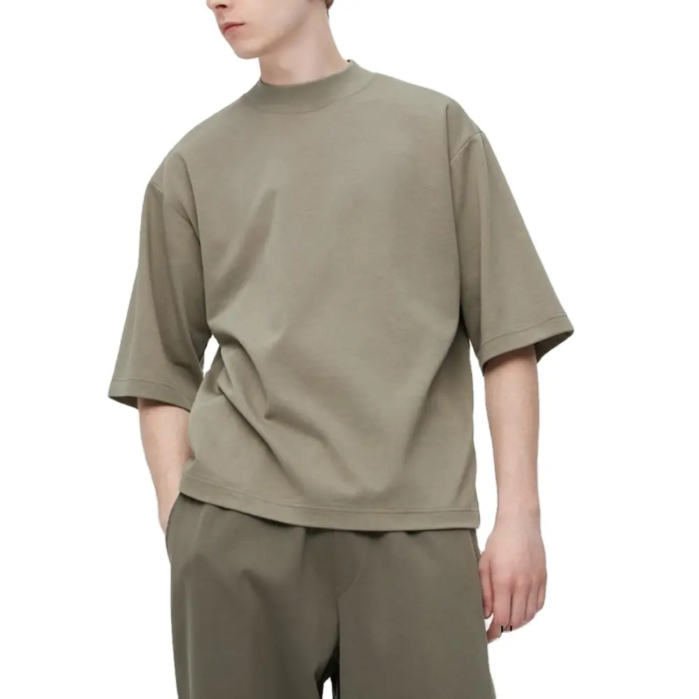 เสื้อยืดคอกลมพิมพ์ลายสำหรับผู้ชายเสื้อยืดโอเวอร์ไซซ์ผ้าฝ้าย250gsm โอเวอร์ไซส์สำหรับคลับโปรเสื้อยืดพิมพ์ลายพัฟแบบกำหนดเอง