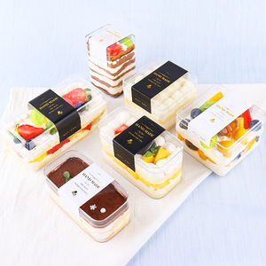 Imee กล่องใส่เค้กพลาสติกใส Tiramisu สำหรับทำมูสเค้กแบบใช้แล้วทิ้งกล่องใส่ขนมหวานแบบพกพา - Product Image 3