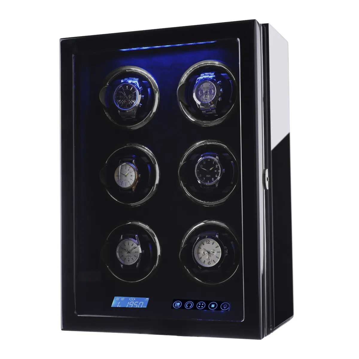 China Wholesale Price 6 Slot Watches Wooden Box Modern Style Display Watch Winder