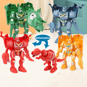 クールな恐竜Diy組み立て変形ロボットミニフィギュア恐竜ロボット変形おもちゃロボットブロックセット子供男の子用 - Product Image 3