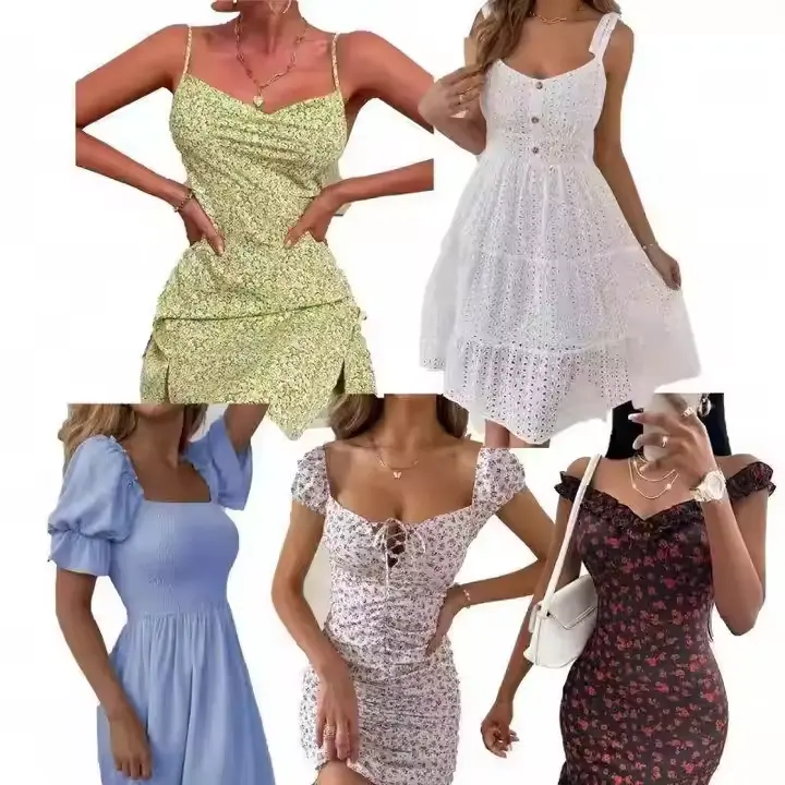 2024 vestidos de mujer Venta caliente al por mayor descuento promoción ropa mezcla marca ropa balas proveedor de vestidos