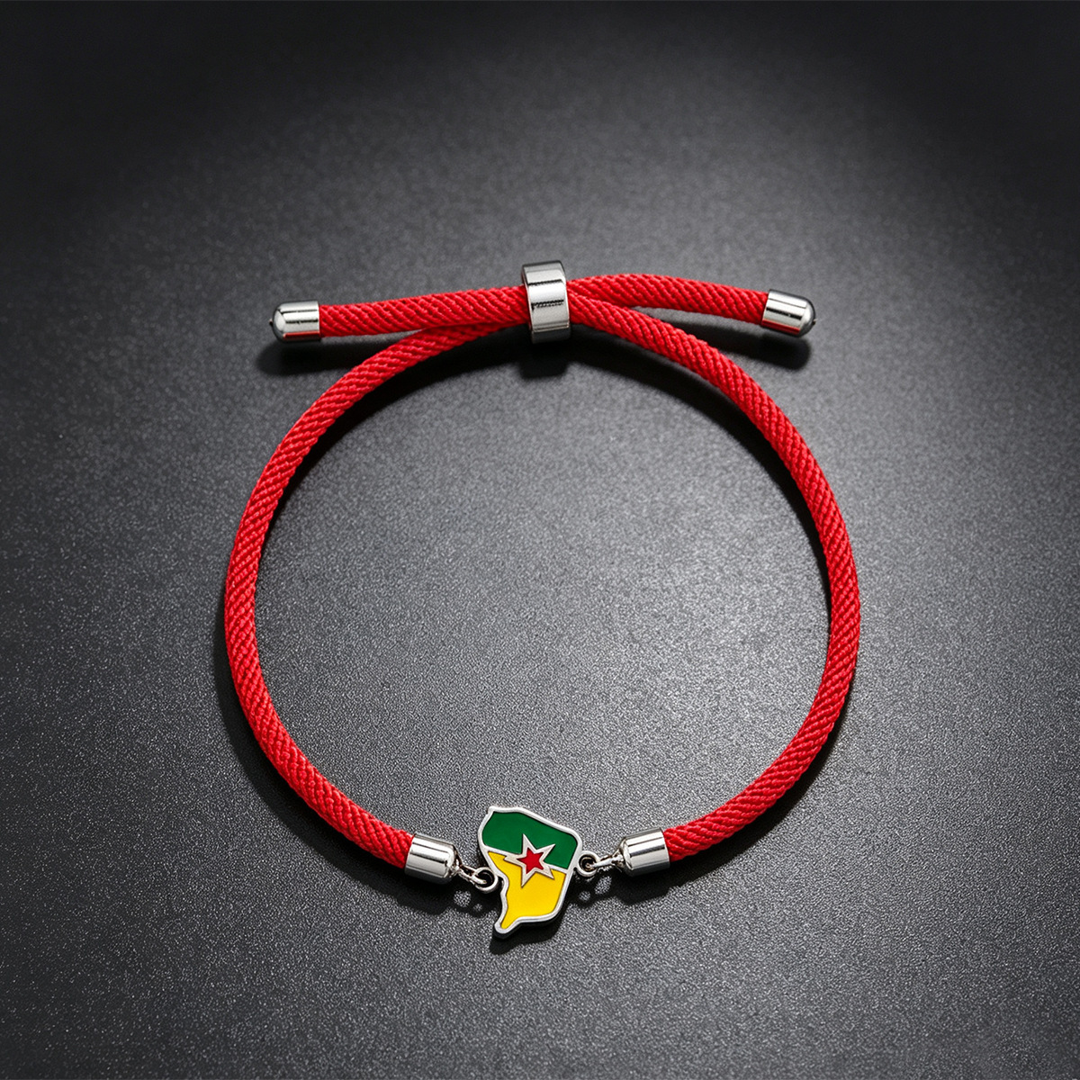 Pulsera roja color acero - Guayana Francesa