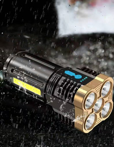 5 LED USB ricaricabile ABS torcia luce LED torcia elettrica 4 modalità faro Ultra luminosa torcia elettrica con luce laterale COB - Product Image 2